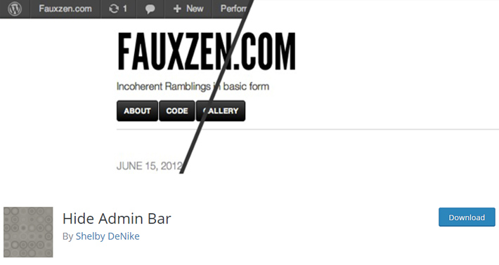 Hide Admin Bar plugin