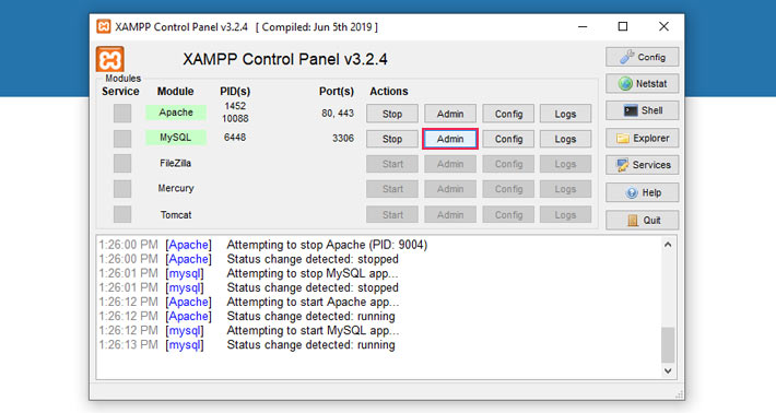 Create a new database