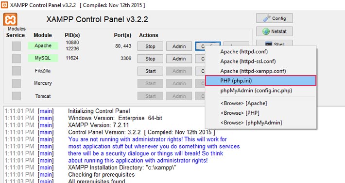 php.ini-file-in-dropdown