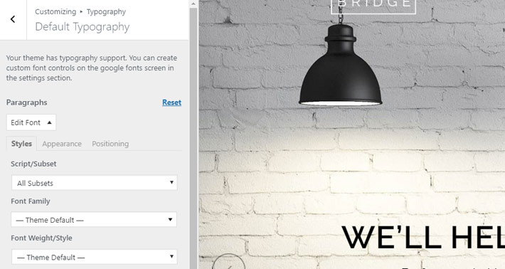 Easy Google Fonts Plugin Typography Settings