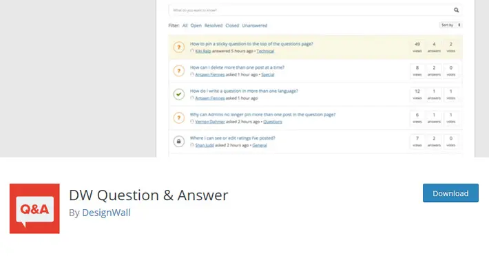 DW Question& Answer Plugin