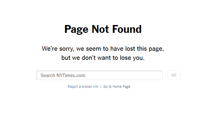 The New York Times 404 page