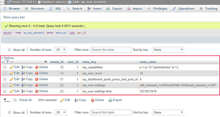 List of instances of the old prefix