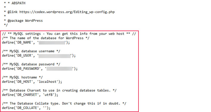 MySQL Database Settings