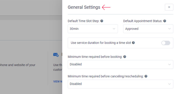 View Amelie general settings