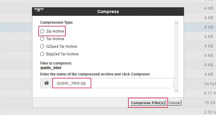 Compress option