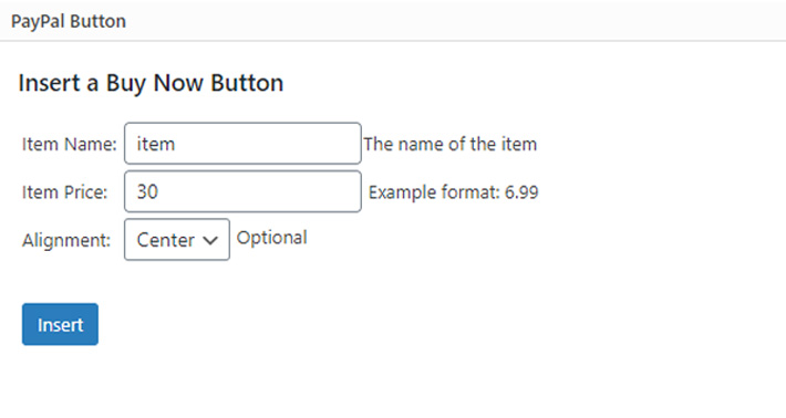 PayPal button options