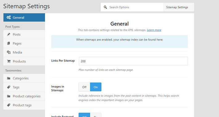 Rank Math Sitemap Settings