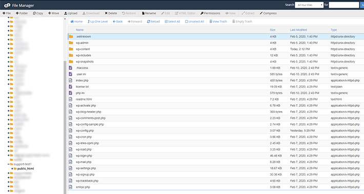 Restoring the backup via an FTP client