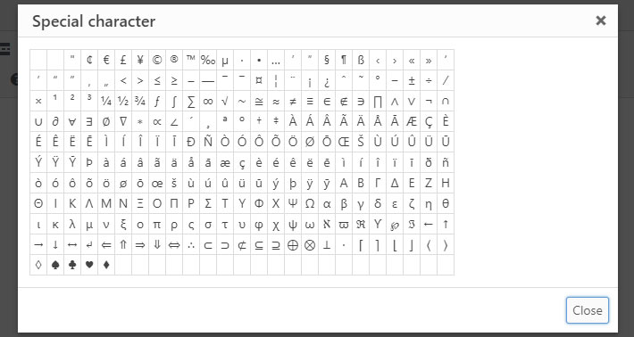 Add Special Characters with Gutenberg