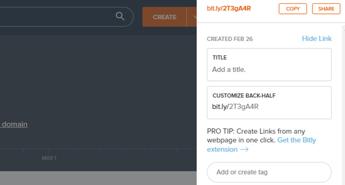 Bitly Create Tags