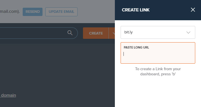 Bitly Paste Long URL