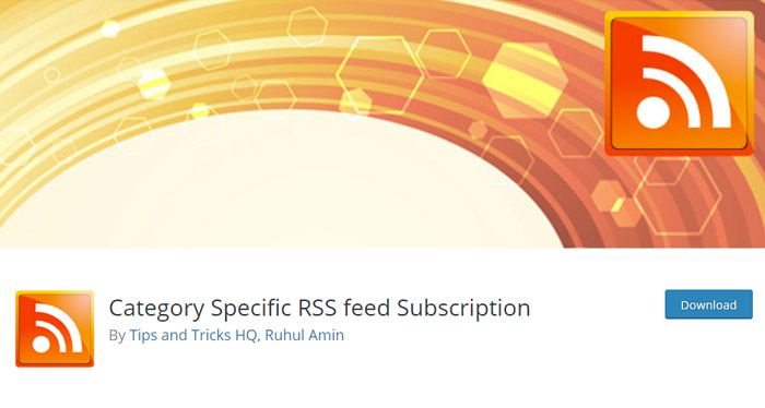 Category Specific RSS feed Subscription Plugin