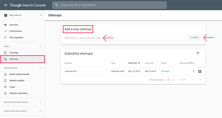 Creating the site map file