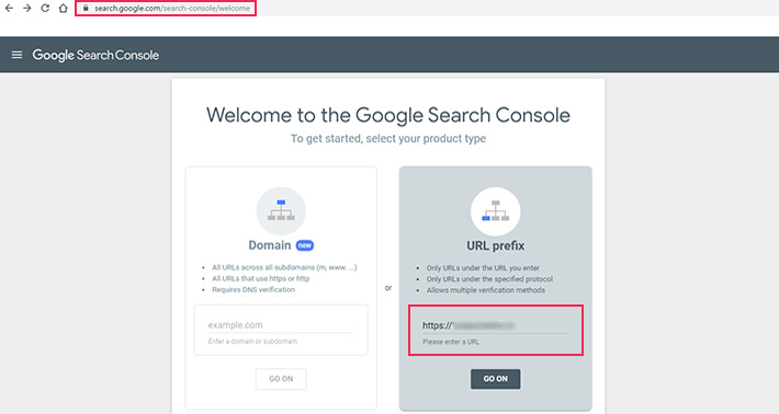 Google Search Console property