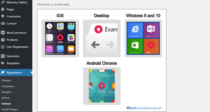 How your favicon looks like on different devices