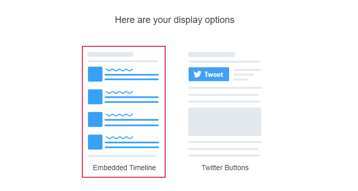 Publish Twitter Embedded Timeline