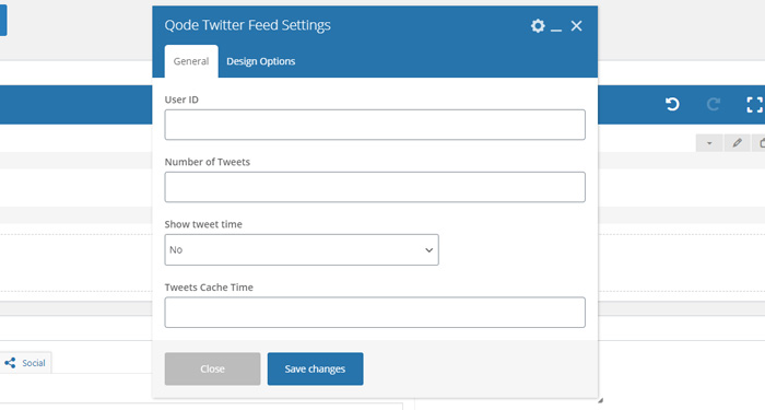 Qode Twitter Feed SC Settings