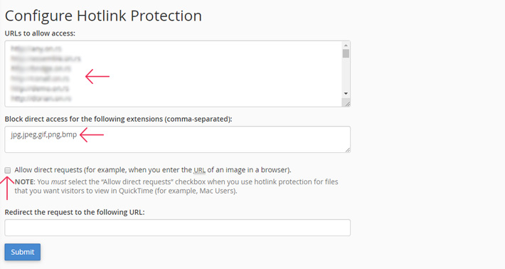 Reconfigure Hotlink Protection