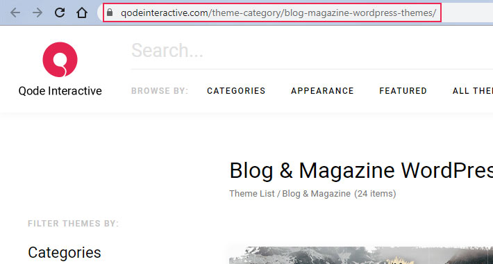 Theme Category URL