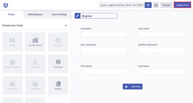 Update Form Button How to Enable User Registration in WordPress - Qode Interactive