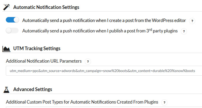 Web push notifications