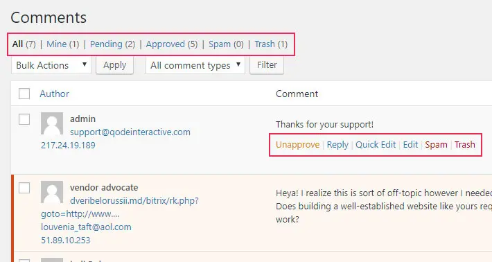 WordPress Comments