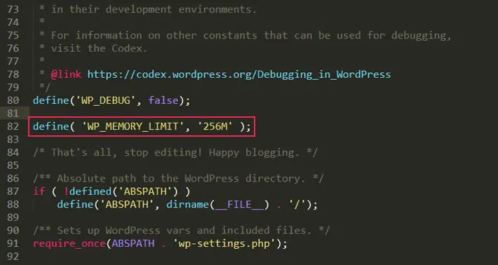 Wp config memory increase-image