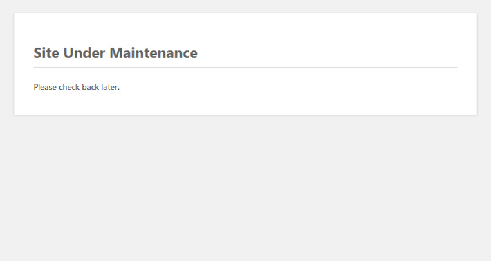 Under Maintenance