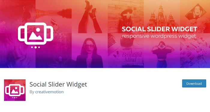 Social Slider Widget