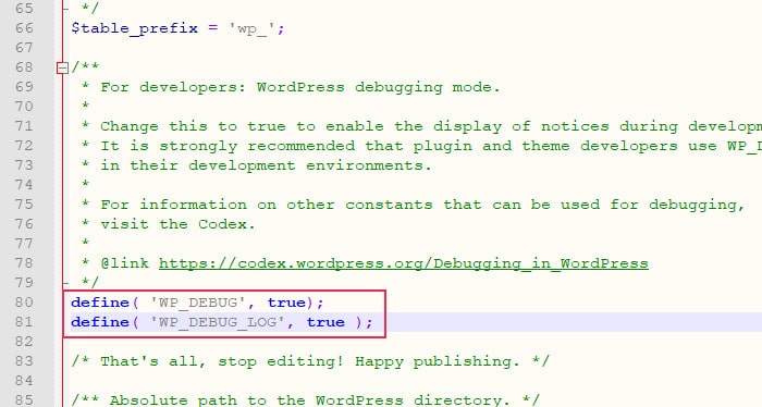 Enable debugging on your site
