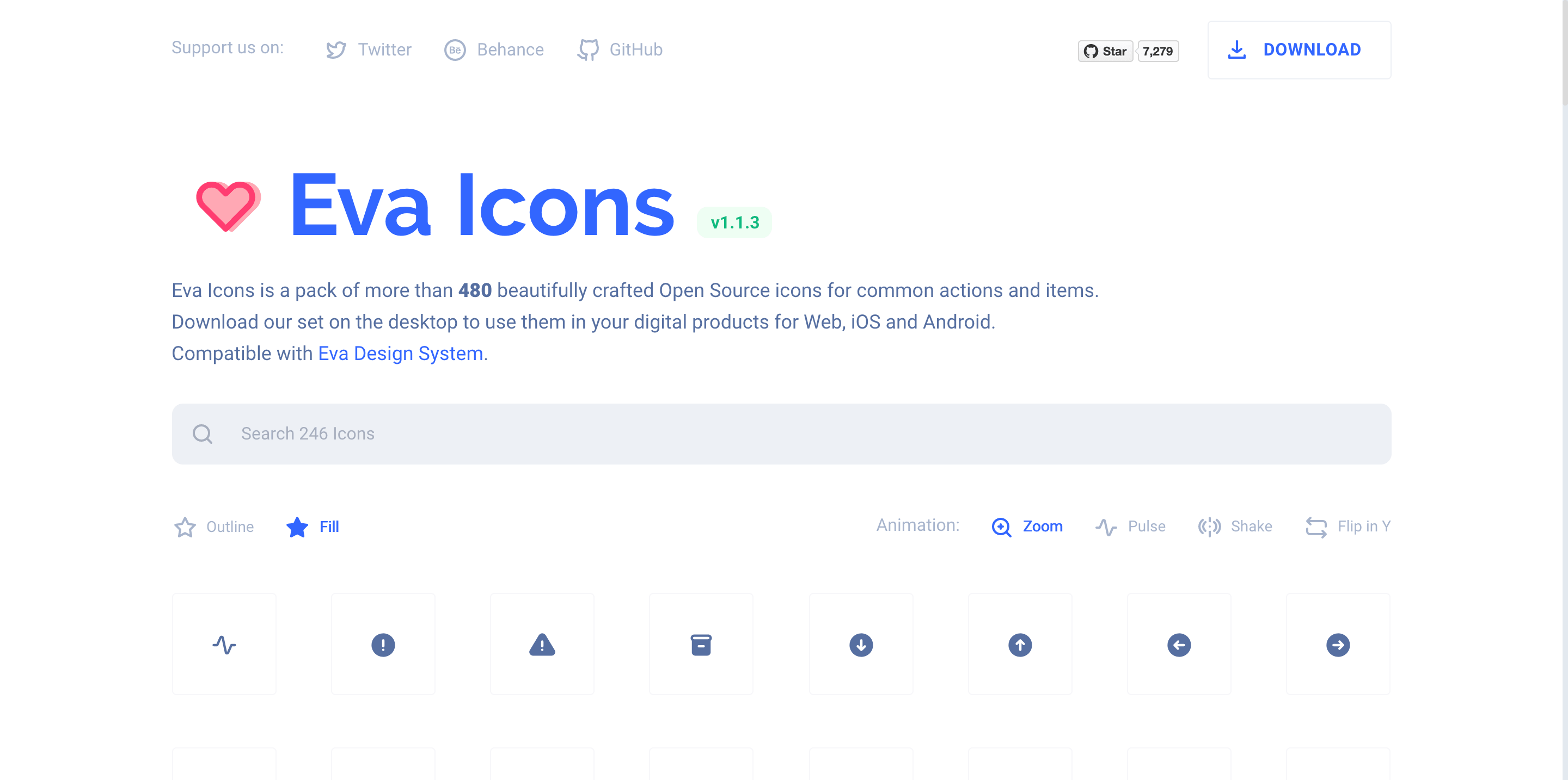 Eva Icons - beautifully crafted Open Source UI icons for common actions and items