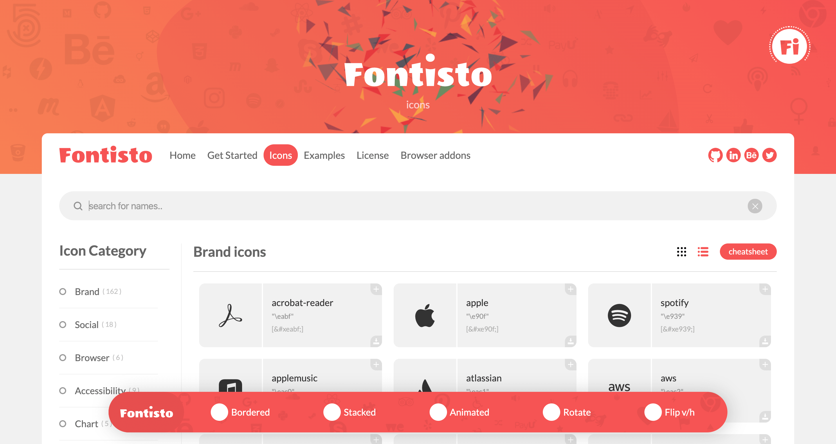 Fontisto icons