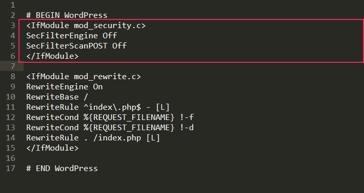 Htaccess mod security code