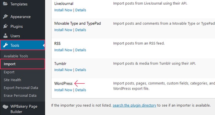 Import Content into WordPress.org