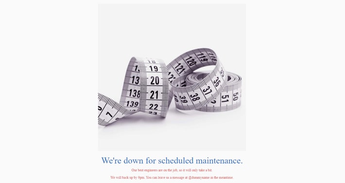 Maintenance page example