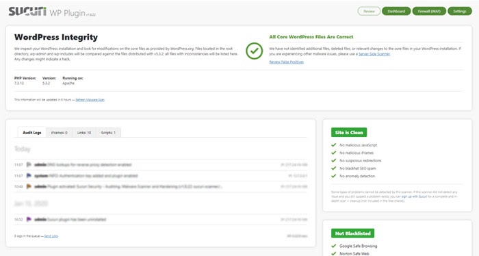 Sucuri Plugin Dashboard