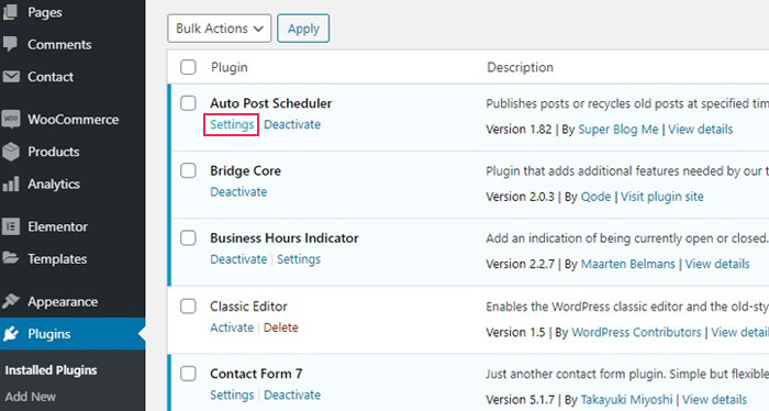 Configure the Auto Post Scheduler Plugin