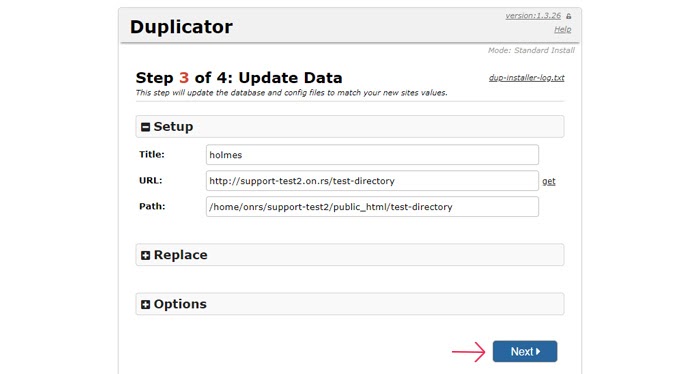 Executing the installer script