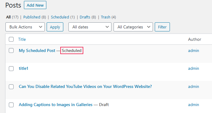 Find Scheduled Posts in WordPress