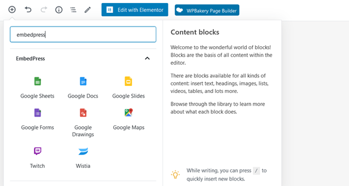 Google Sheets Gutenberg Block