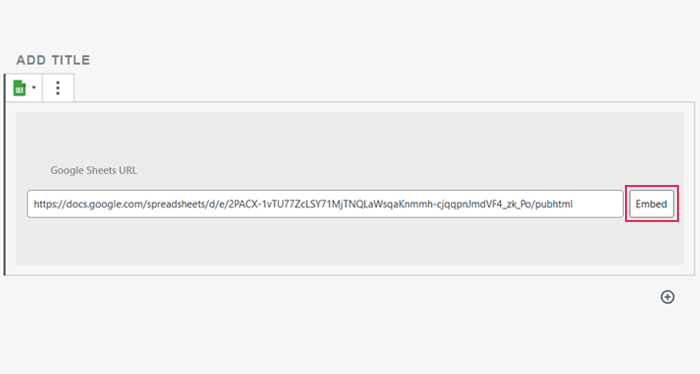 Paste the Google Sheets URL in the designated field