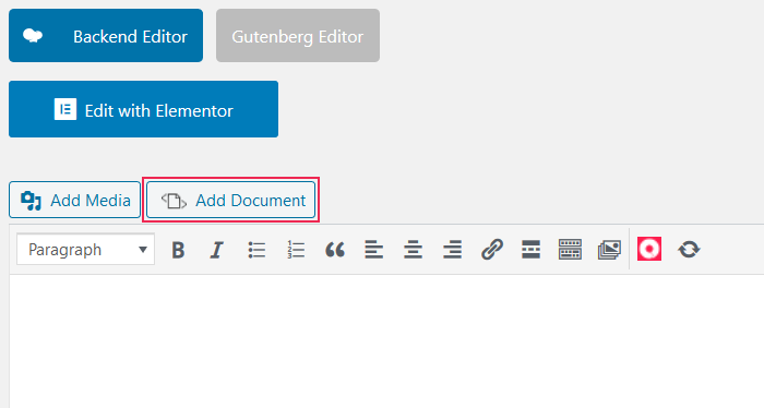 Add Document option