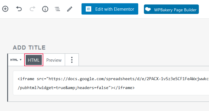 Embed Google Sheets URL in Gutenberg