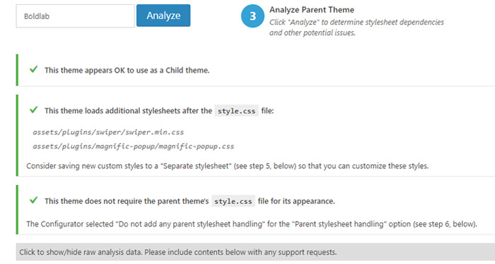 Information about the suitability of your chosen theme