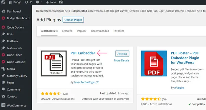 Activate PDF Embedder