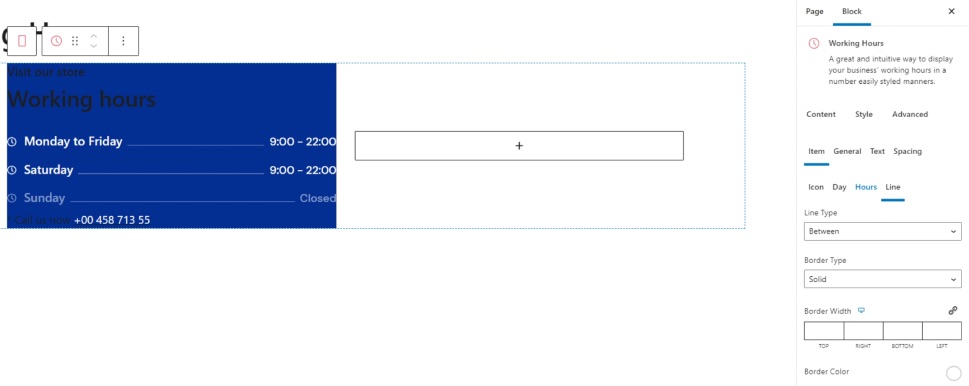 Working Hours Gutenberg Border