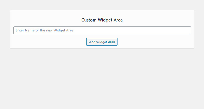 Custom Widget Area