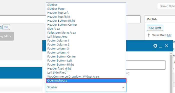 Widgetised Sidebar Settings