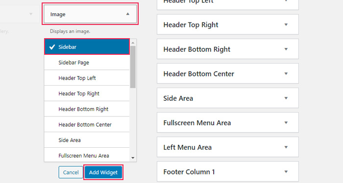 Adding Widgets to a WordPress Widget Area